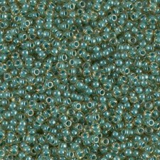 Miyuki rocailles Perlen 11/0 - Turquoise lined light topaz luster 11-374